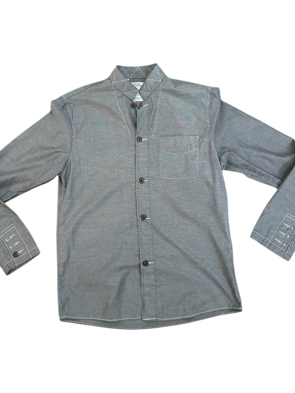 Men's Gray Button-Up Shirt